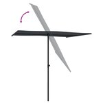 vidaXL Parasol de jardin avec mât en aluminium 2x1 5 m Noir