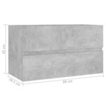 vidaXL Armoire d'évier Gris béton 80x38 5x45 cm Bois d'ingénierie