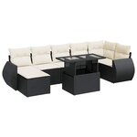 vidaXL Salon de jardin 8 Pièces avec coussins noir résine tressée