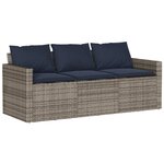 vidaXL Ensemble à manger de jardin et coussins 2 Pièces gris rotin
