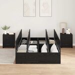 vidaXL Cadre de lit avec rangement Chêne noir 120 x 200 cm