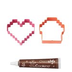Stylo chocolat + emporte-pièces à biscuits wilton pixels