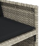 vidaXL Chaises de jardin avec coussins lot de 4 gris clair poly rotin