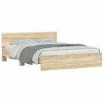vidaXL Cadre de lit sans matelas chêne sonoma 150x200 cm