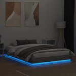 vidaXL Cadre de lit avec LED sans matelas sonoma gris 150x200 cm