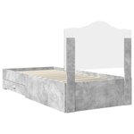 vidaXL Cadre de lit Gris béton 90 x 190 cm Bois d'ingénierie