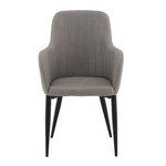 Venture Home Chaises à manger lot de 2 Comfort polyester noir et gris