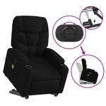vidaXL Fauteuil inclinable de massage électrique Noir Tissu