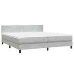 vidaXL Sommier à lattes de lit et matelas gris clair 180x220cm velours