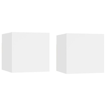 vidaXL Tables de chevet 2 Pièces Blanc 30 5x30x30 cm Aggloméré