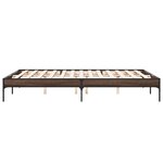 vidaXL Cadre de lit chêne marron 160x200 cm bois d'ingénierie et métal