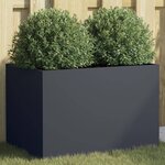 vidaXL Jardinière anthracite 62x40x39 cm acier laminé à froid