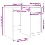 vidaXL Bureau chêne fumé 86x49x76 cm bois d'ingénierie
