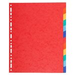 Intercalaires Carte 220g 12 Positions - A4 Maxi - Couleurs Assorties - X 25 - Exacompta