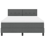 vidaXL Lit à ressorts avec matelas Gris foncé 160 x 200 cm tissu