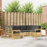 vidaXL Ensemble de canapés d'extérieur 5 Pièces Blanc et Anthracite