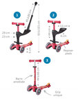 Trottinette  Mini 3en1 Revolution Deluxe - Rouge