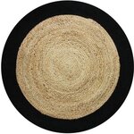Tapis DECO Jute diam 90 cm - Bord  Noir