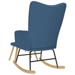 vidaXL Chaise à bascule avec repose-pied Bleu Tissu