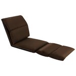 vidaXL Chaise pliable de sol Marron Microfibre