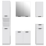vidaXL Meubles de salle de bain 5 Pièces Blanc Bois d'ingénierie