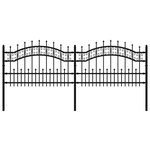 vidaXL Clôture de jardin avec sommet de lance Noir 115 cm