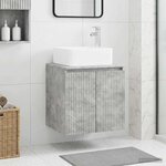 vidaXL Vanité de lavabo mural Gris béton 49 5 x 41 x 63 cm