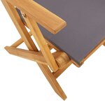 vidaXL Ensemble de bistro 3 Pièces anthracite tissu et bois massif