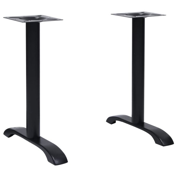 vidaXL Pieds de table de bistro 2 Pièces noir 61x8x72 cm fonte