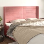 vidaXL Tête de lit avec oreilles Rose 183x16x118/128 cm Velours