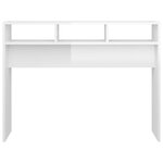 vidaXL Table console Blanc brillant 105x30x80 cm Aggloméré