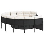 vidaXL Canapé de jardin avec coussins rond noir résine tressée