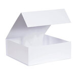 Boîte carrée luxe blanc mat à fermeture aimantée 25 x 25 x 9 cm