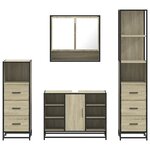vidaXL Ensemble de meubles de salle de bain 4 Pièces chêne sonoma