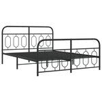 vidaXL Cadre de lit métal avec tête de lit/pied de lit noir 140x190 cm