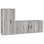 vidaXL Ensemble de meubles TV 2 Pièces Sonoma gris Bois d'ingénierie