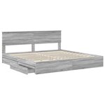vidaXL Lit de Rangement Gris Sonoma 200 x 200 cm Bois d'ingénierie
