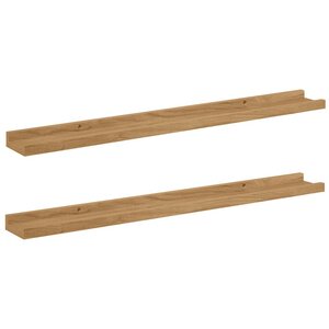 vidaXL Étagère Murale 2 Pièces Marron 80 x 9 x 3 cm Bois d'ingénierie
