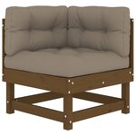 vidaXL Salon de jardin 8 Pièces avec coussins marron miel bois massif