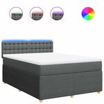 vidaXL Sommier à lattes de lit avec matelas Gris foncé 140x200cm Tissu