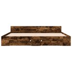 vidaXL Cadre de lit avec tiroirs sans matelas chêne fumé 200x200 cm