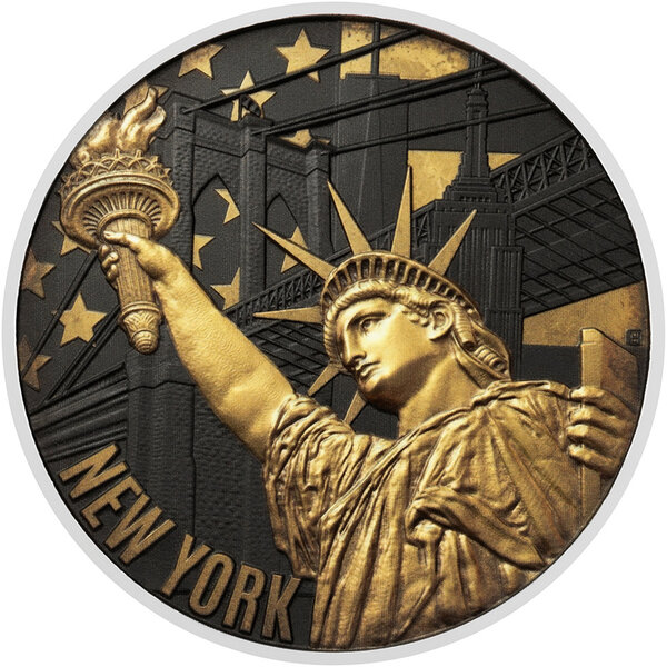 Monnaie NEW YORK Journey Around the World 3 Oz Argent 5$ Niue 2026 (PRÉCOMMANDE)