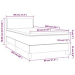 vidaXL Sommier à lattes de lit avec matelas et LED Gris foncé 80x200cm