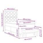 vidaXL Lit à ressorts avec matelas et banc noir 90x190 cm tissu