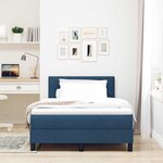 vidaXL Lit à ressorts avec matelas avec LED Bleu 120 x 200 cm tissu