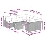 vidaXL Canapé de Jardin 9 Pièces avec Coussins Beige en Rotin et Acacia