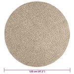 vidaXL Tapis ZIZUR beige Ø 120cm aspect de jute intérieur et extérieur