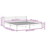 vidaXL Cadre de lit Marron 210 x 200 cm Bois massif en pin