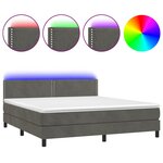vidaXL Sommier à lattes de lit avec matelas LED Gris foncé 180x200 cm