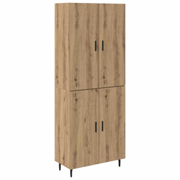 vidaXL Haut Armoire 2 Pièces Chêne artisanal Bois Aggloméré et Verre